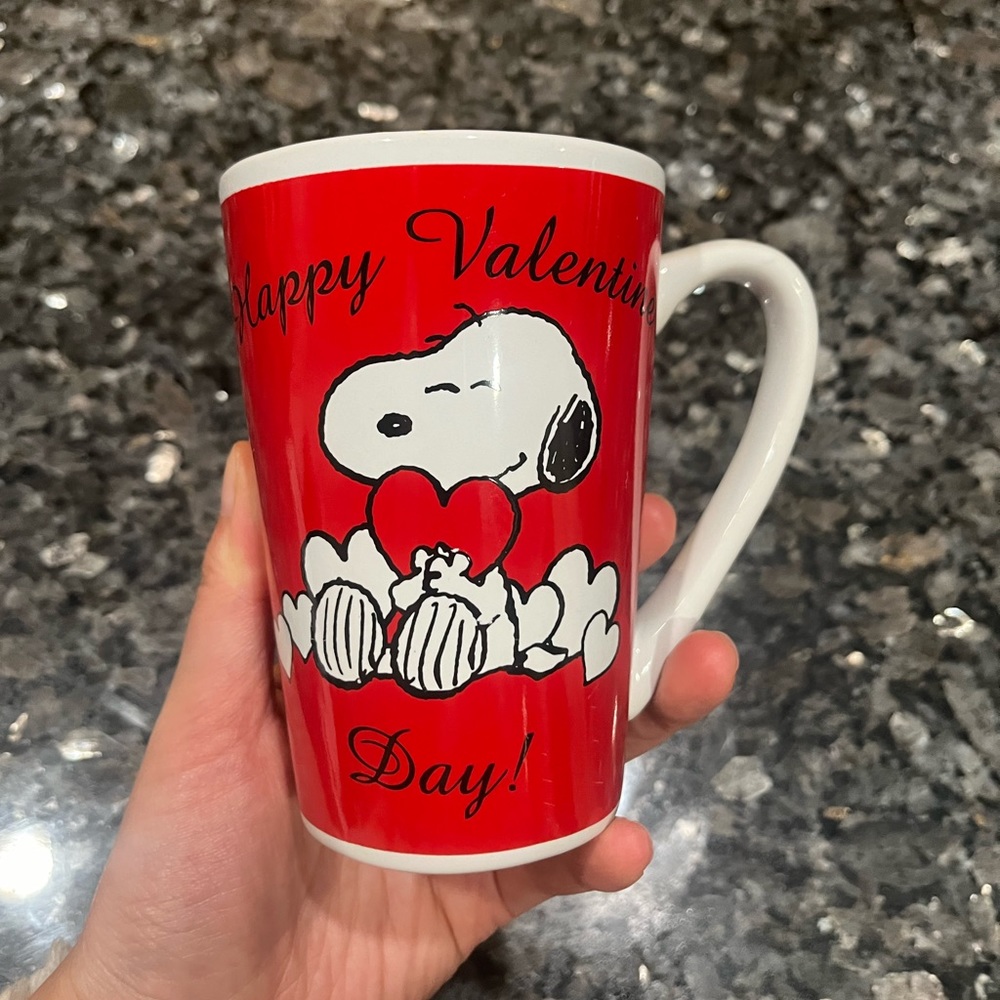Peanuts Snoopy Happy Valentines Day Red Coffee Mug Comic Strip Heart MTY M1234